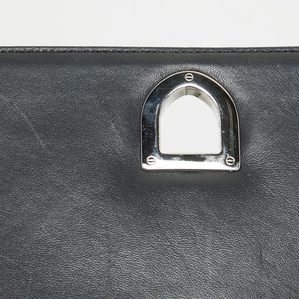 DIOR Silver Microcannage Patent Leather Medium ama Flap Shoulder Bag - Picture 8 of 8